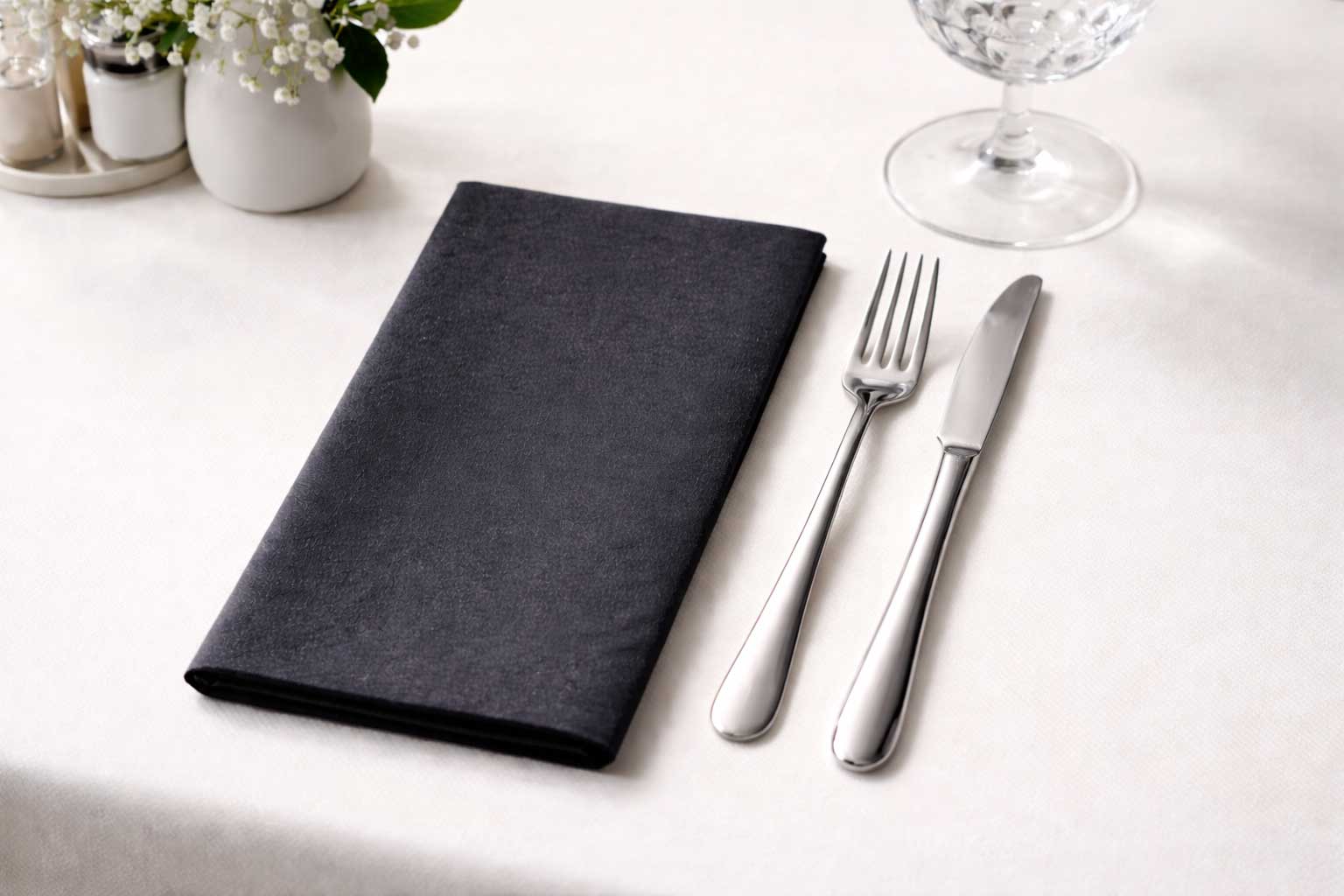 Servilletas Bambutex 48x48cm 1/8 L Negro, 360uds
