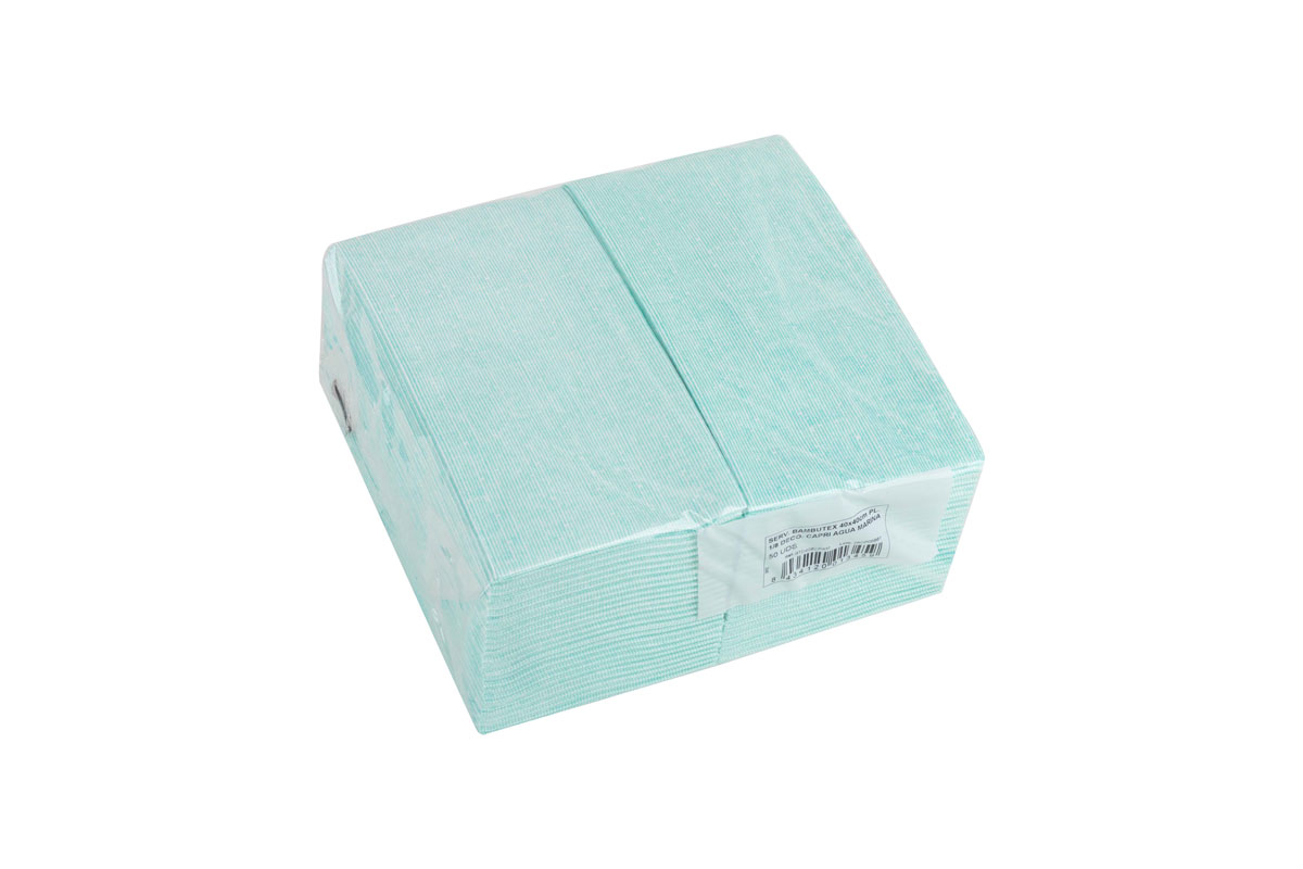 Servilletas Bambutex 40x40cm 1/8 Deco. Capri Agua Marina, 400uds