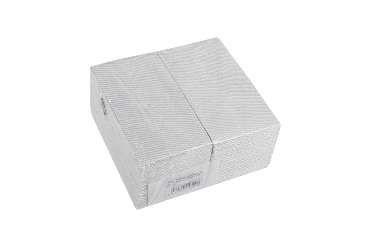 Servilletas Bambutex 40x40cm 1/8 Deco. Capri Gris, 400uds