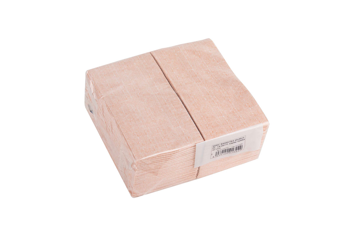 Servilletas Bambutex 40x40cm 1/8 Deco. Capri Terra, 400uds