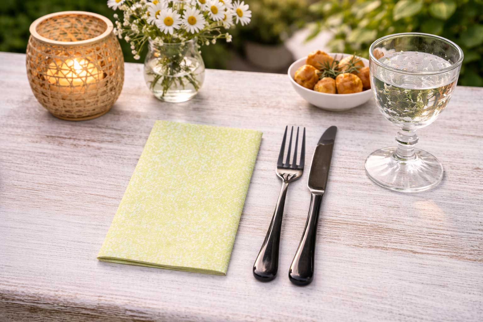 Servilletas Bambutex 40x40cm 1/8 Deco. Esparta Pistacho, 400uds