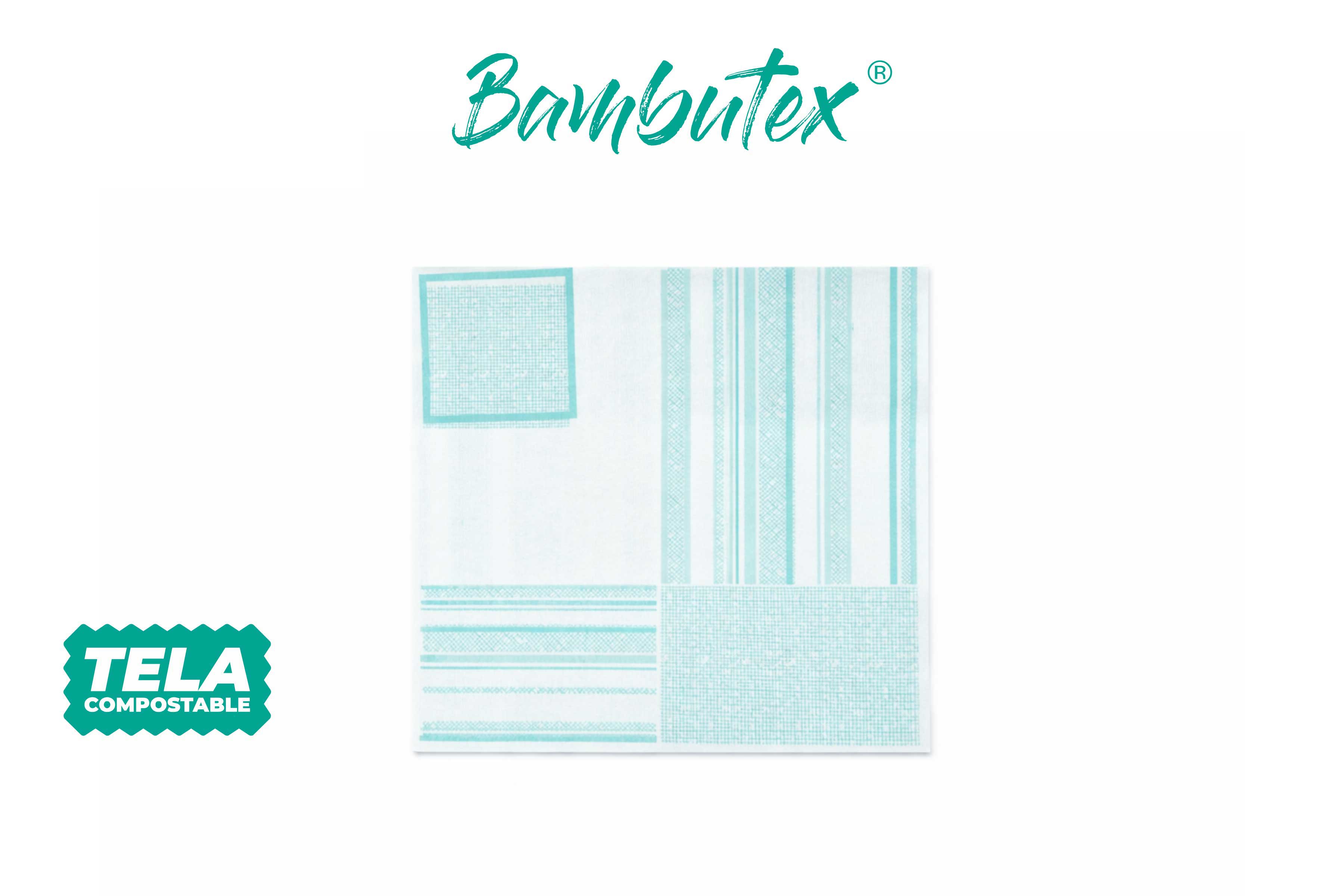 Servilletas Bambutex 40x40cm Deco. Campos Agua Marina, 600uds