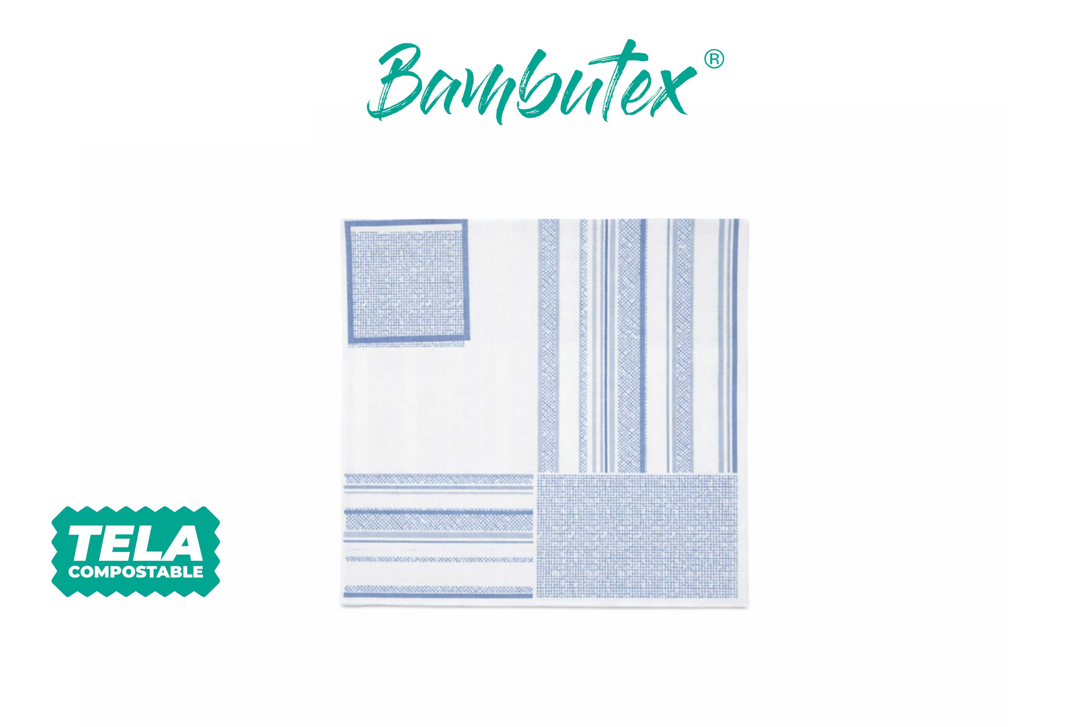 Servilletas Bambutex 40x40cm Deco. Campos Azul, 600uds