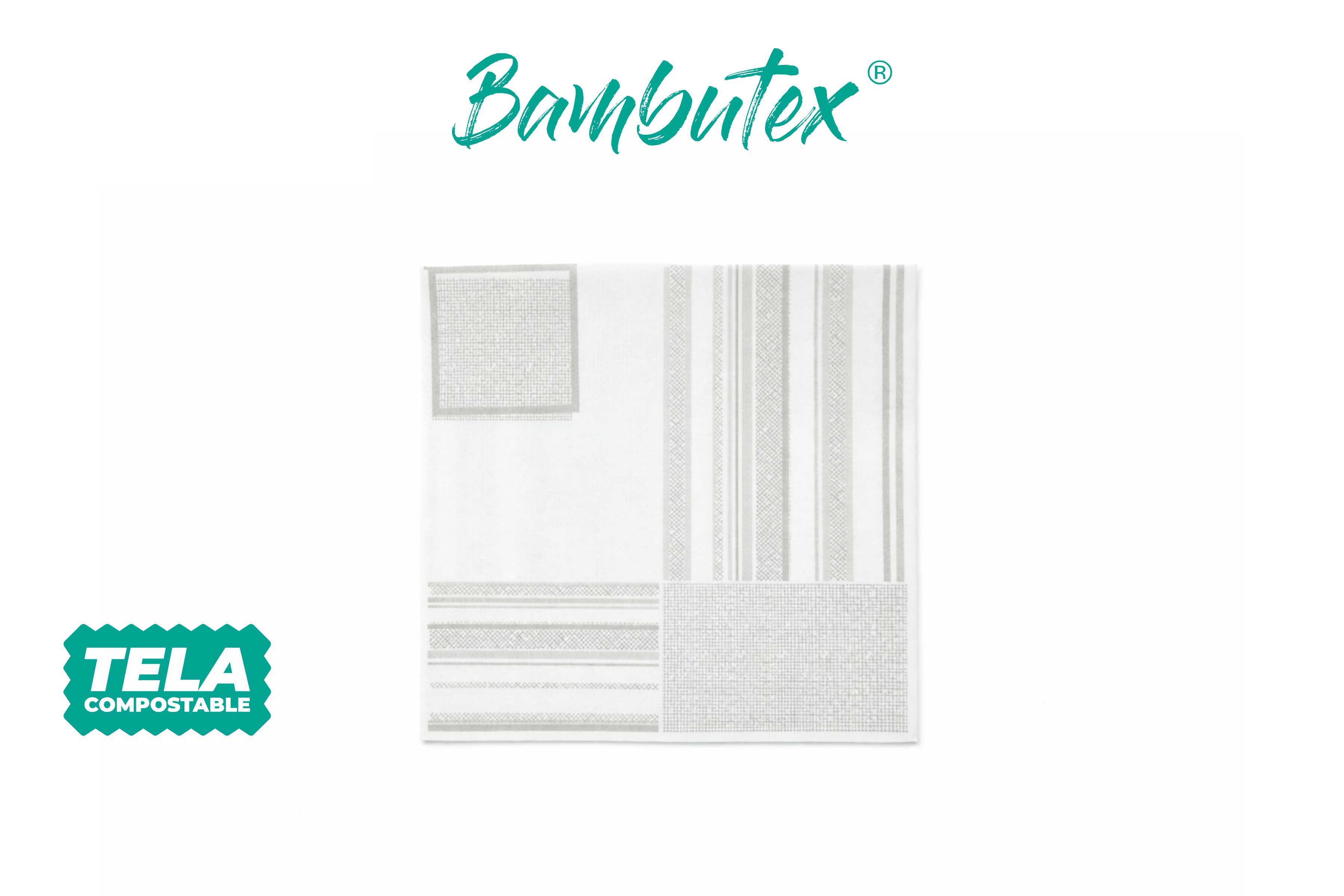 Servilletas Bambutex 40x40cm Deco. Campos Gris, 600uds