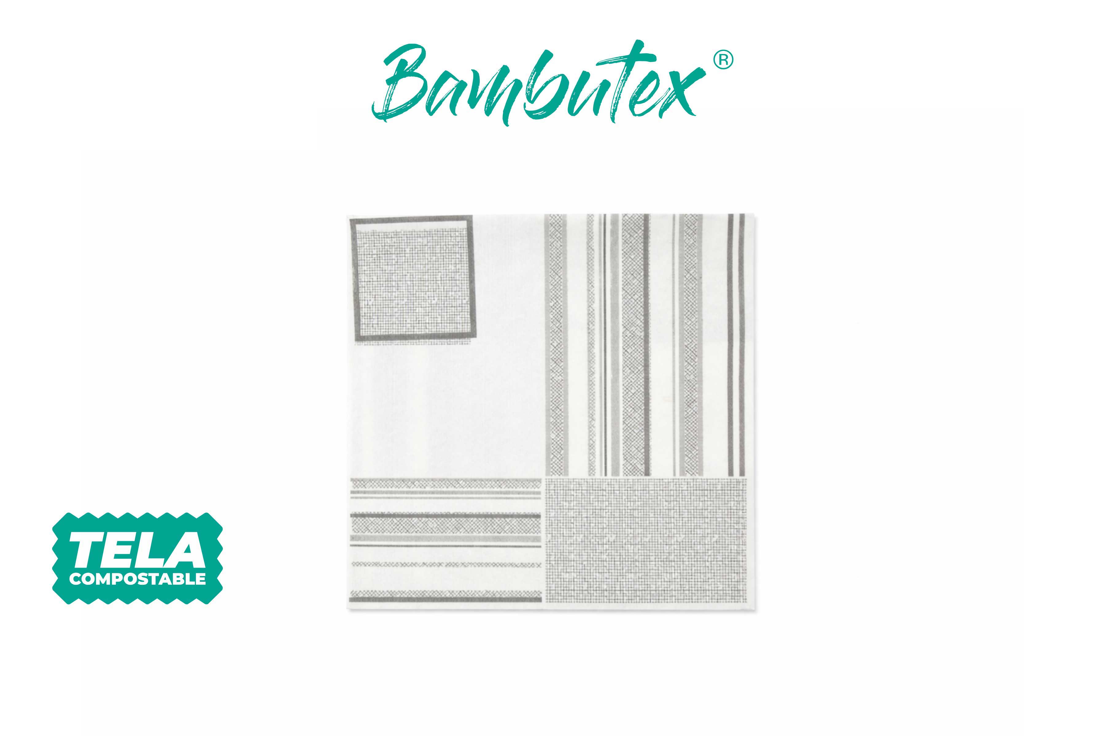 Servilletas Bambutex 40x40cm Deco. Campos Negro, 600uds