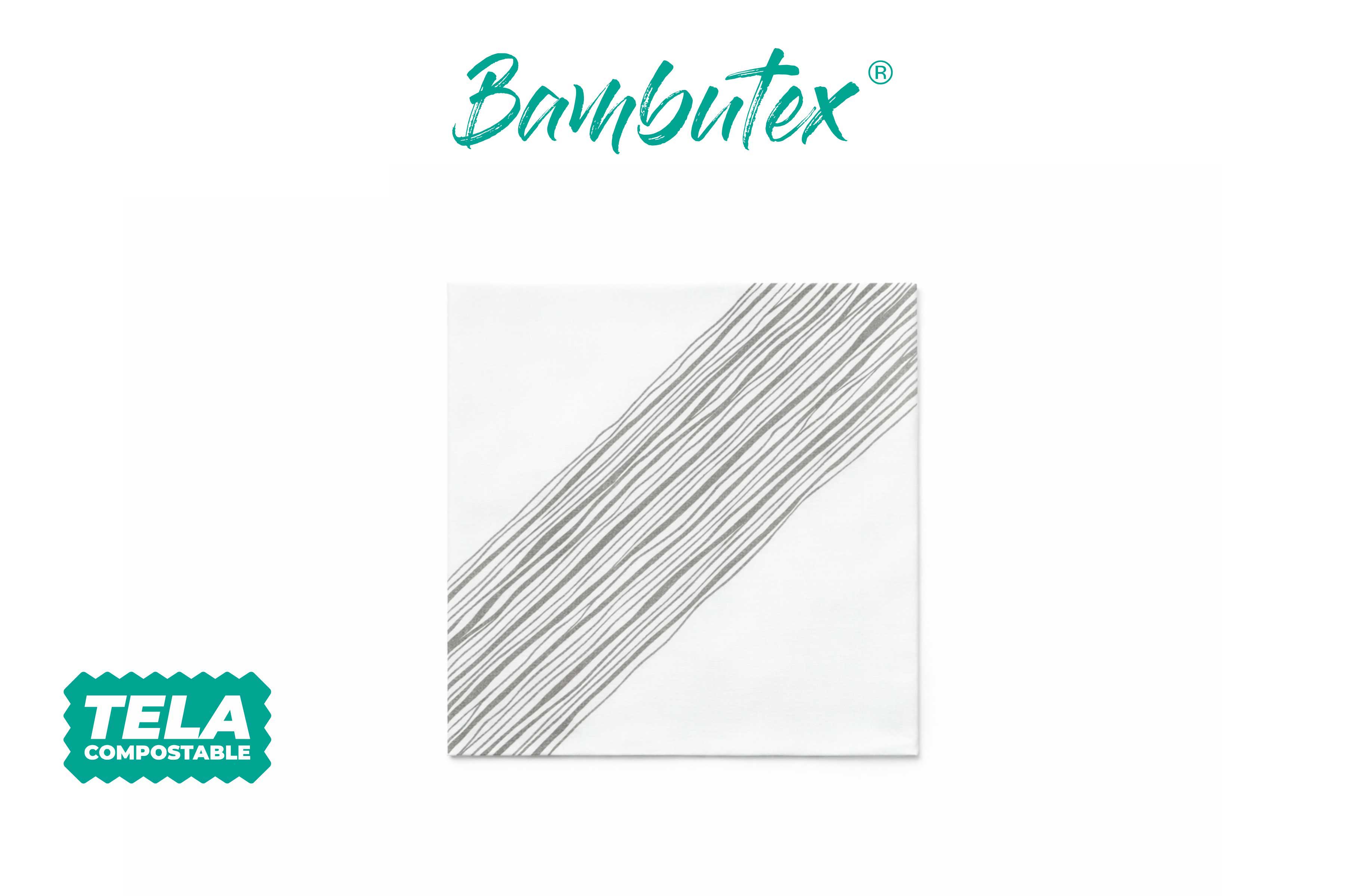 Servilletas Bambutex 40x40cm Deco. Ibiza Negro, 600uds