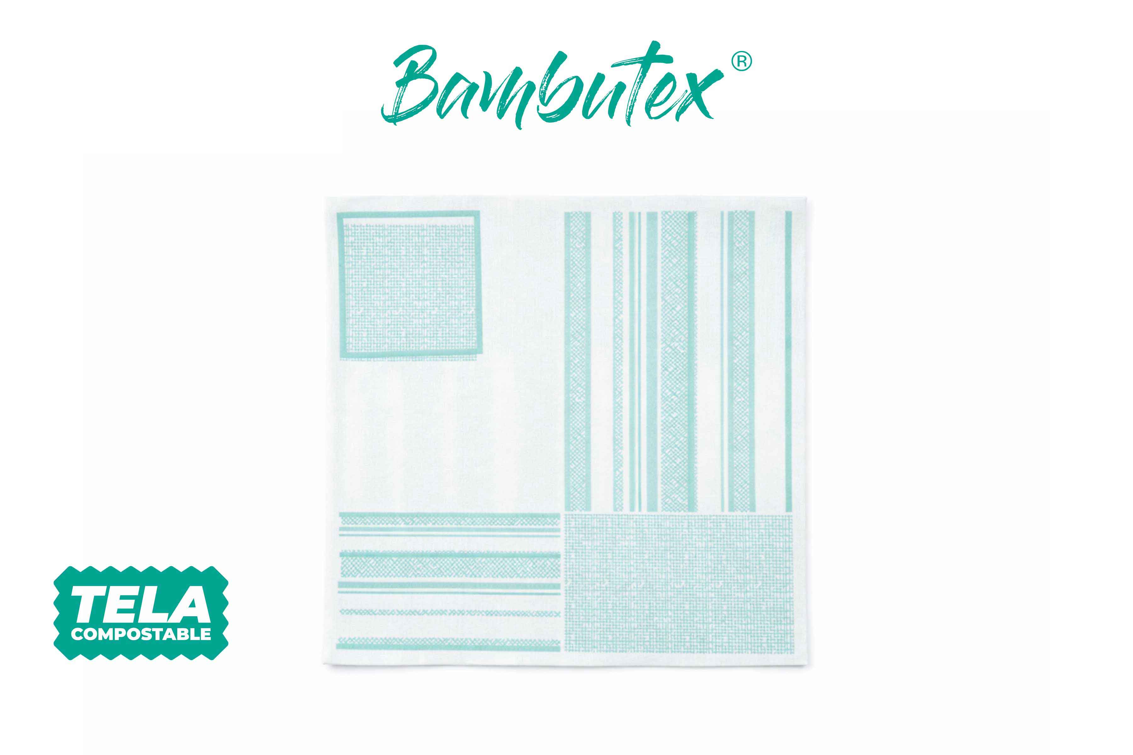 Servilletas Bambutex 48x48cm Deco. Campos Agua Marina, 300uds