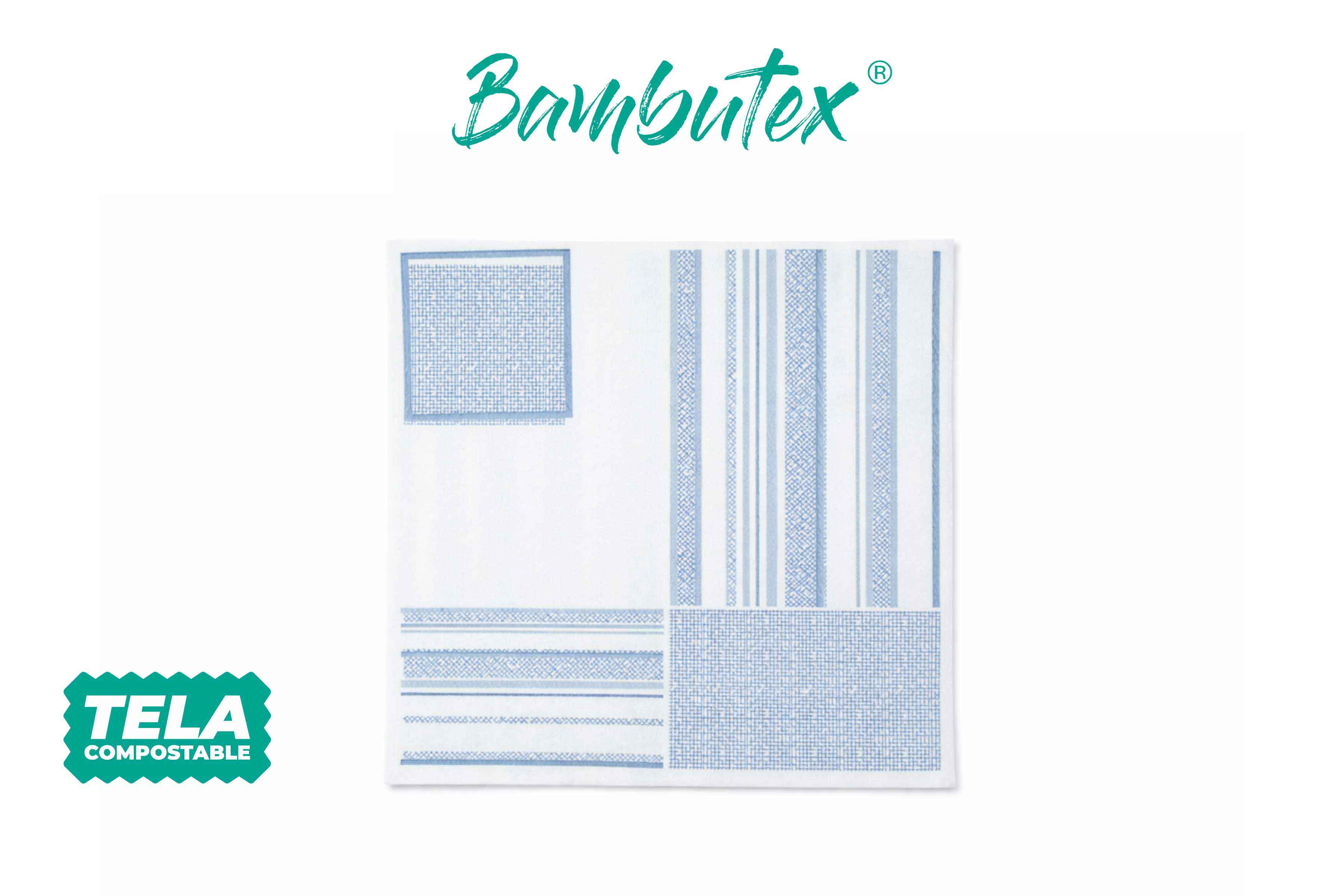 Servilletas Bambutex 48x48cm Deco. Campos Azul, 300uds