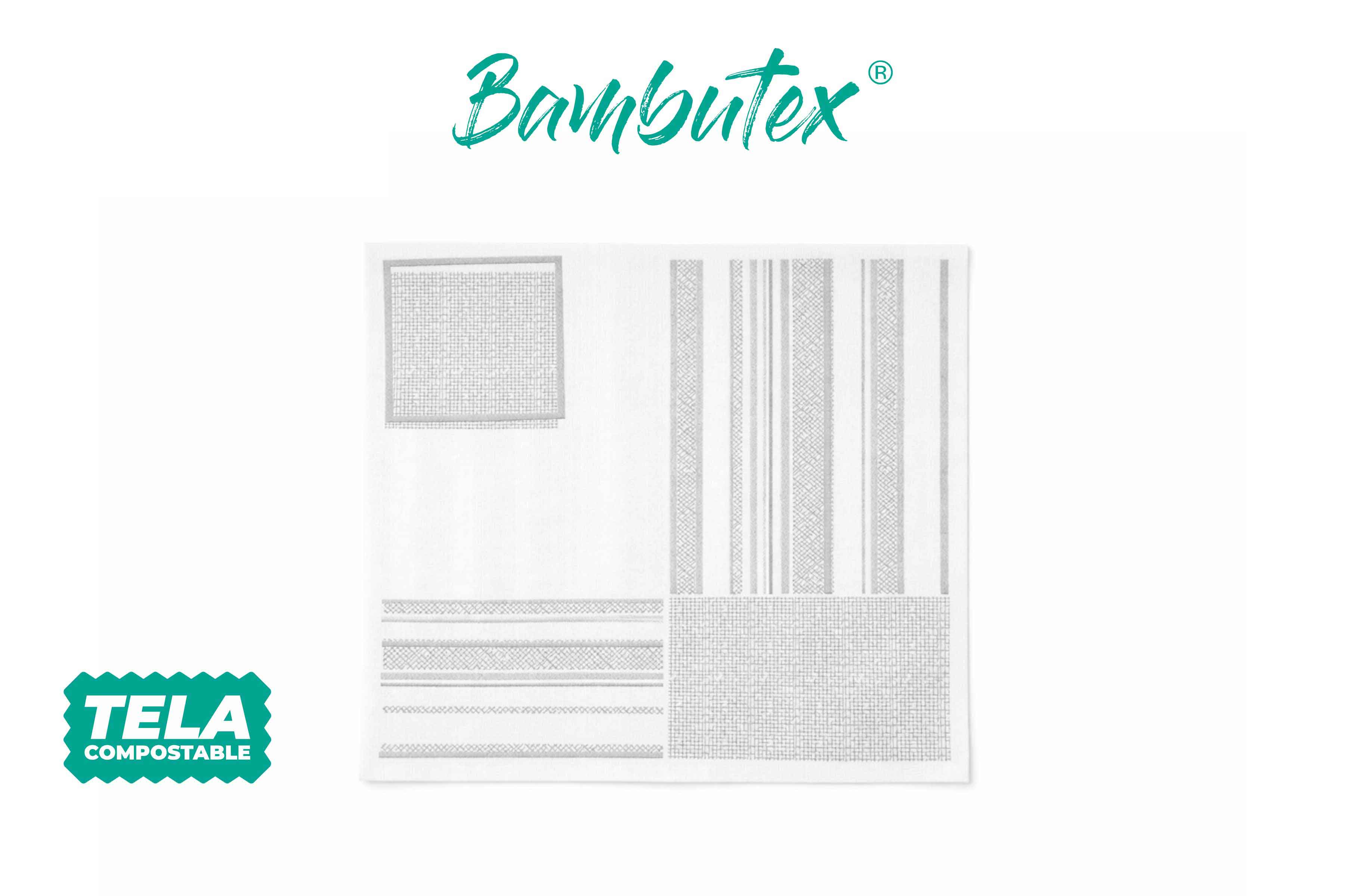 Servilletas Bambutex 48x48cm Deco. Campos Gris, 300uds