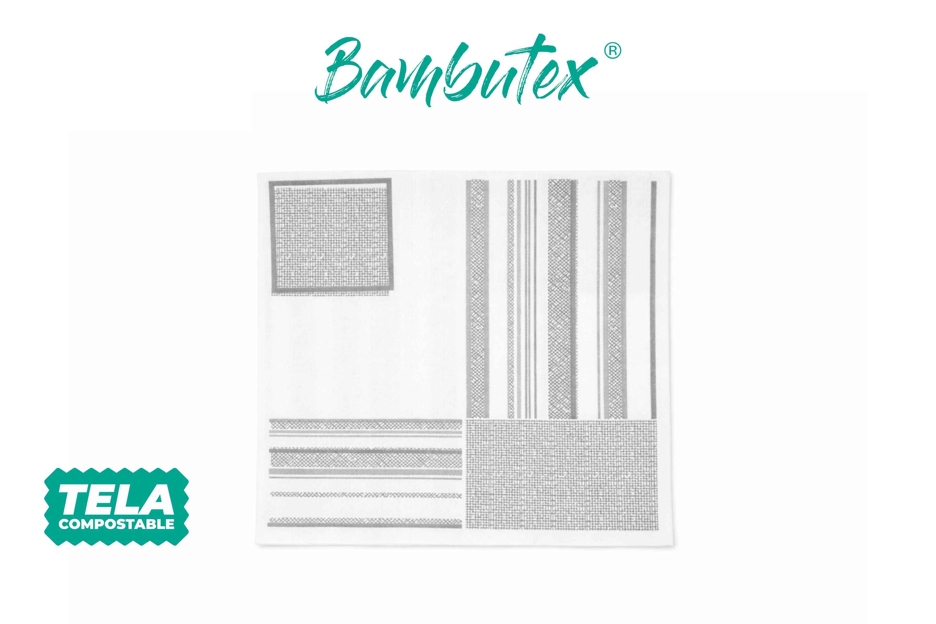 Servilletas Bambutex 48x48cm Deco. Campos Negro, 300uds