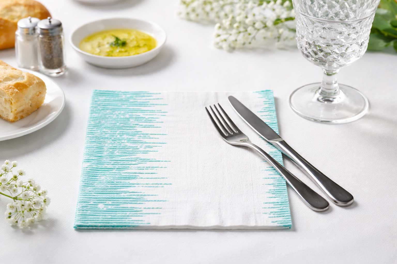 Servilletas Bambutex 48x48cm Deco. Sonora Agua Marina, 300uds