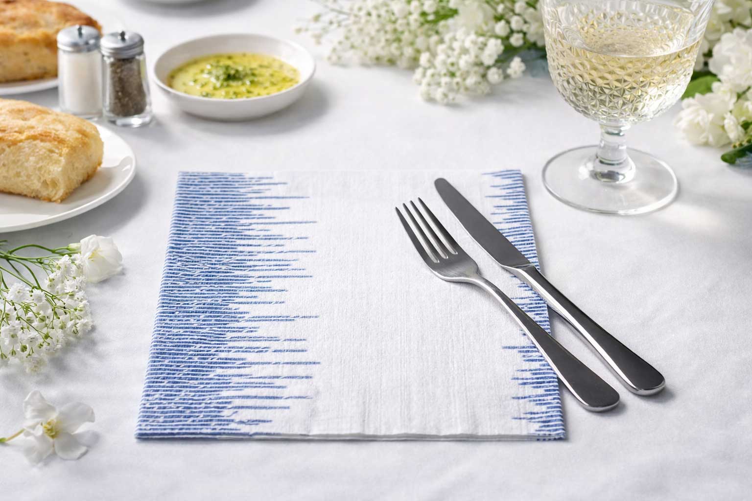 Servilletas Bambutex 48x48cm Deco. Sonora Azul, 300uds