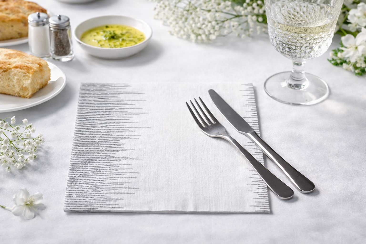 Servilletas Bambutex 48x48cm Deco. Sonora Gris, 300uds