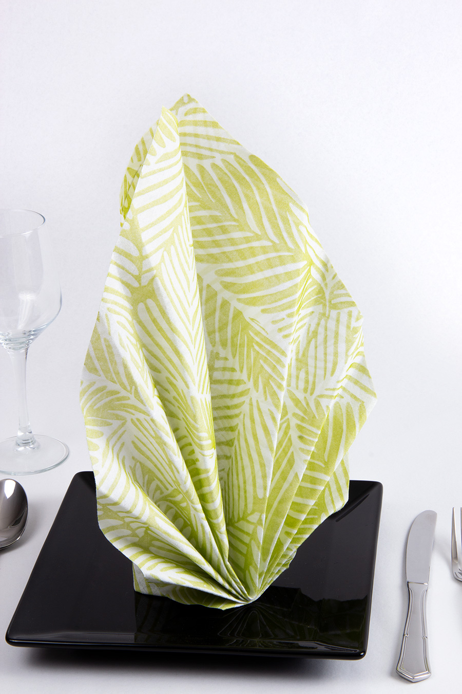 ; Servilletas Bambutex 50x50cm Deco. Tropical Pistacho, 200uds