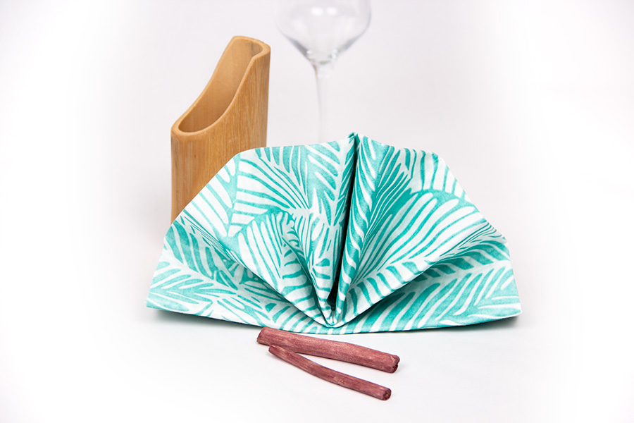 ; Servilletas Bambutex 50x50cm Deco. Tropical Turquesa, 200uds