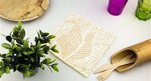 ; Servilletas Bambulux 40x40cm Dec Tropical Crema, 360uds