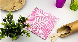 ; Servilletas Bambulux 40x40cm Dec Tropical Fucsia, 360uds