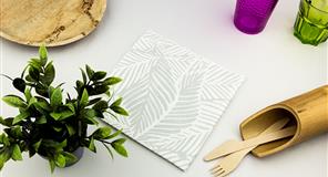 ; Servilletas Bambulux 40x40cm Dec Tropical Gris, 360uds