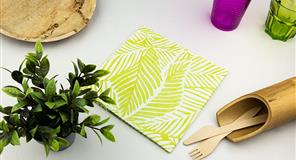 ; Servilletas Bambulux 40x40cm Dec Tropical Pistacho, 360uds