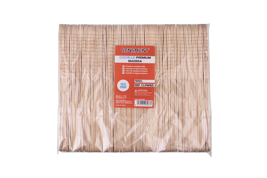 Cuchillo Premium Madera 165mm, 100uds x 20pq