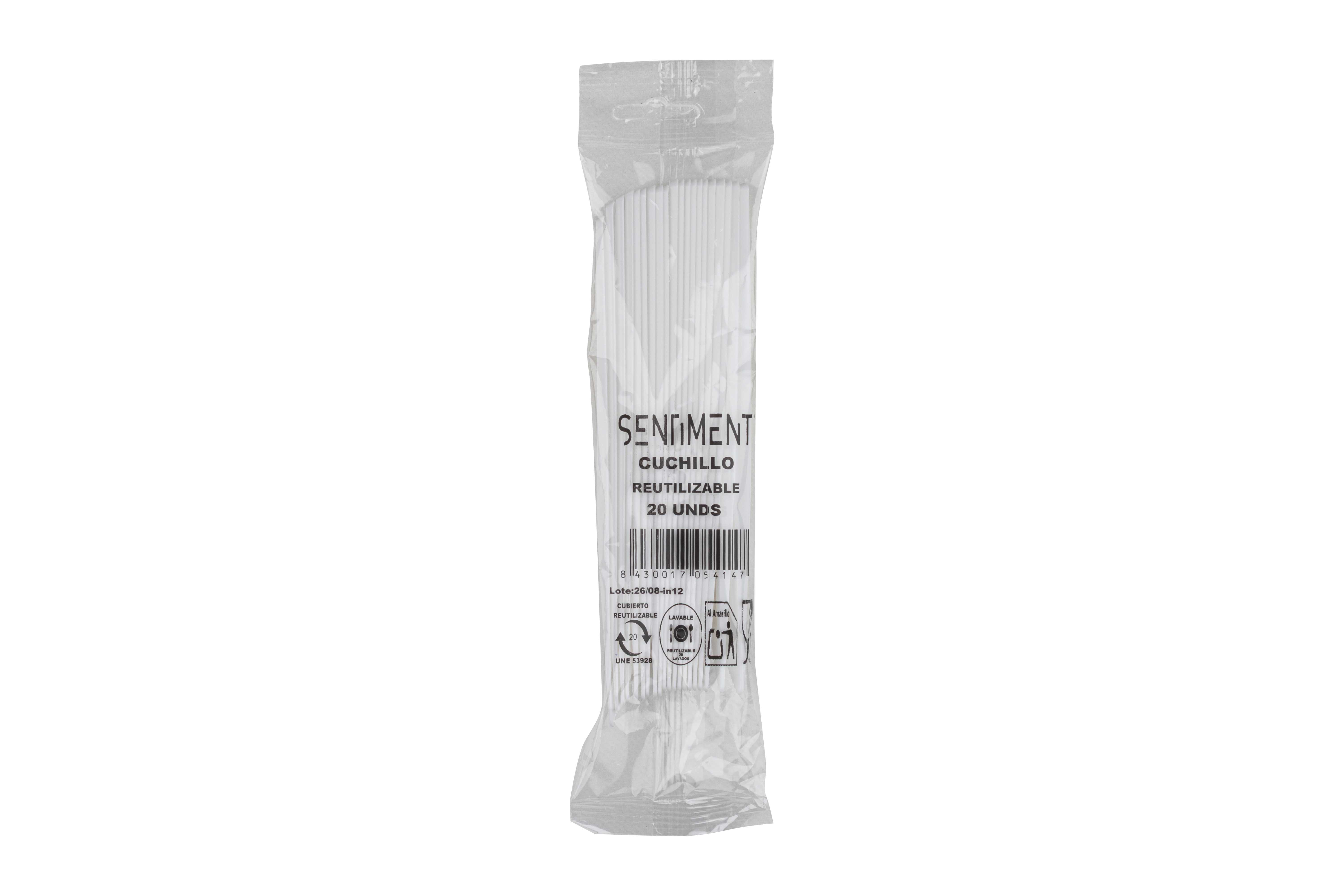 Cuchillo Reutilizable PS, 20uds x 25pq