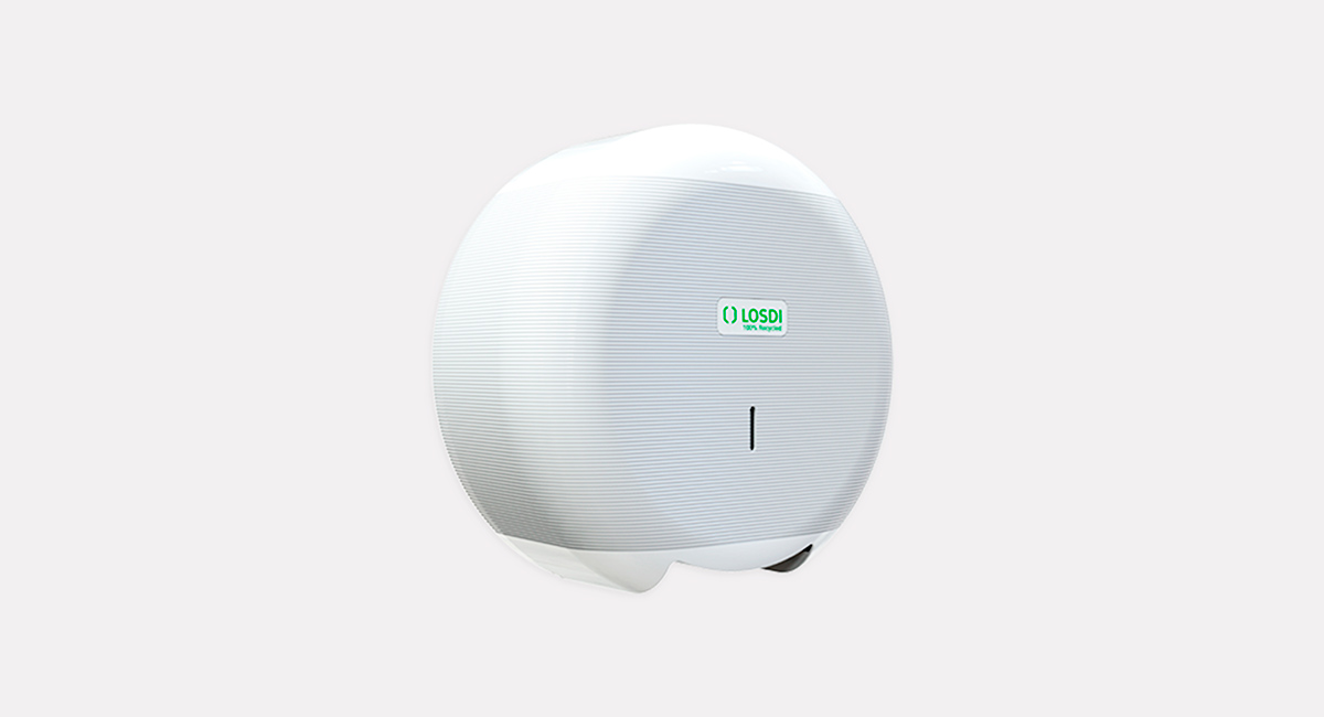 Dispensador Papel Higiénico Eco-Luxe Plástico Reciclado Losdi Blanco