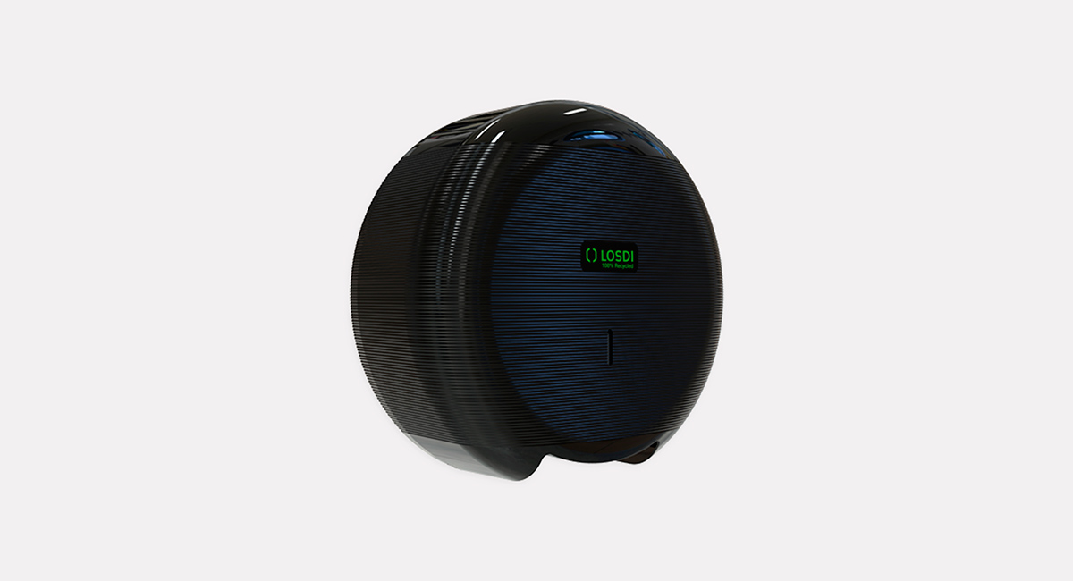 Dispensador Papel Higiénico Eco-Luxe Plástico Reciclado Losdi Negro