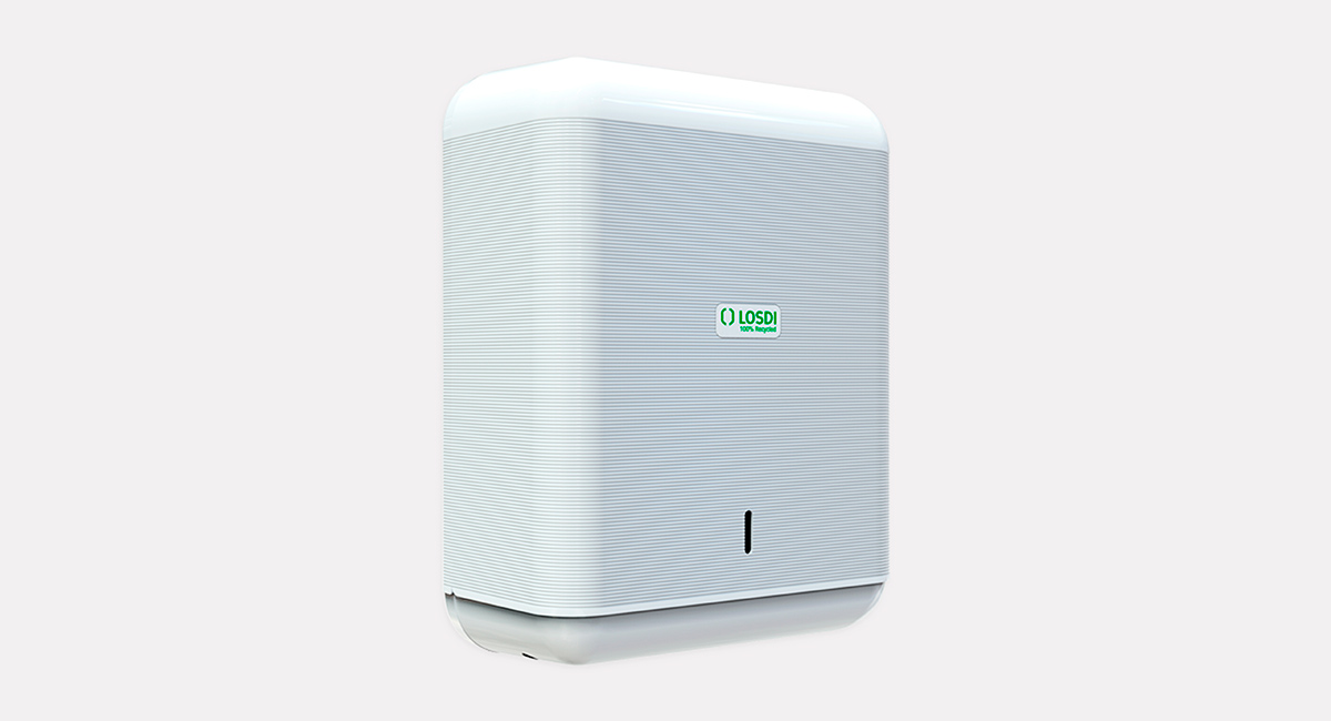 Dispensador Portatoallas Eco-Luxe Plástico Reciclado Losdi Blanco