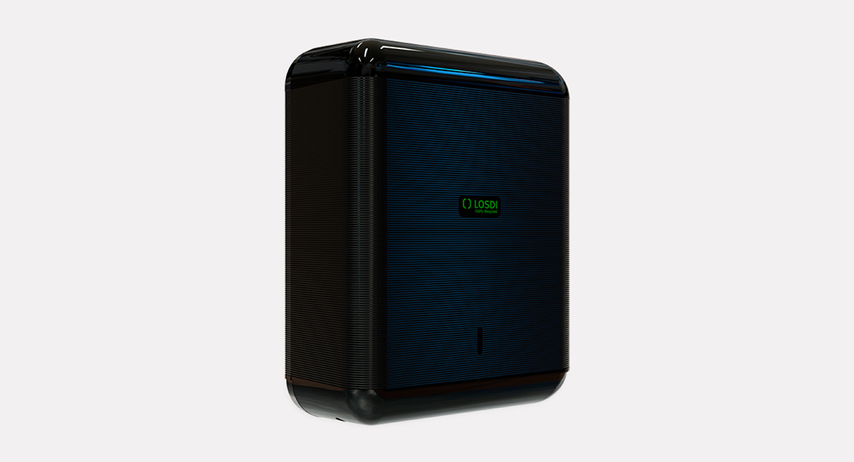 Dispensador Portatoallas Eco-Luxe Plástico Reciclado Losdi Negro