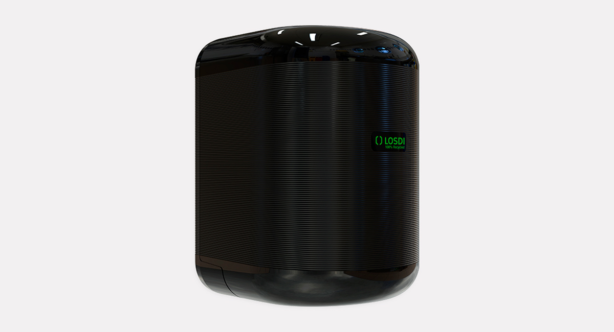 Dispensador Papel Mecha Eco-Luxe Plástico Reciclado Losdi Negro
