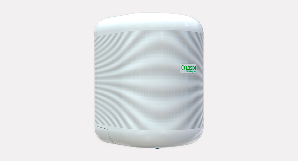 Dispensador Papel Mecha Difusor Eco-Luxe Plástico Reciclado Losdi Blanco