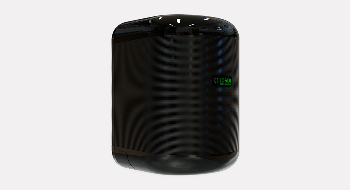 Dispensador Papel Mecha Difusor Eco-Luxe Plástico Reciclado Losdi Negro
