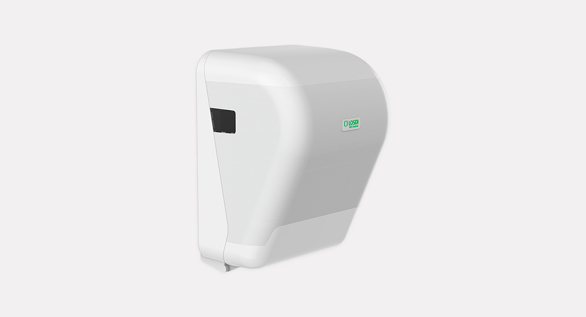 Dispensador Portatoallas Autocut Eco Luxe Plástico Reciclado Losdi Blanco