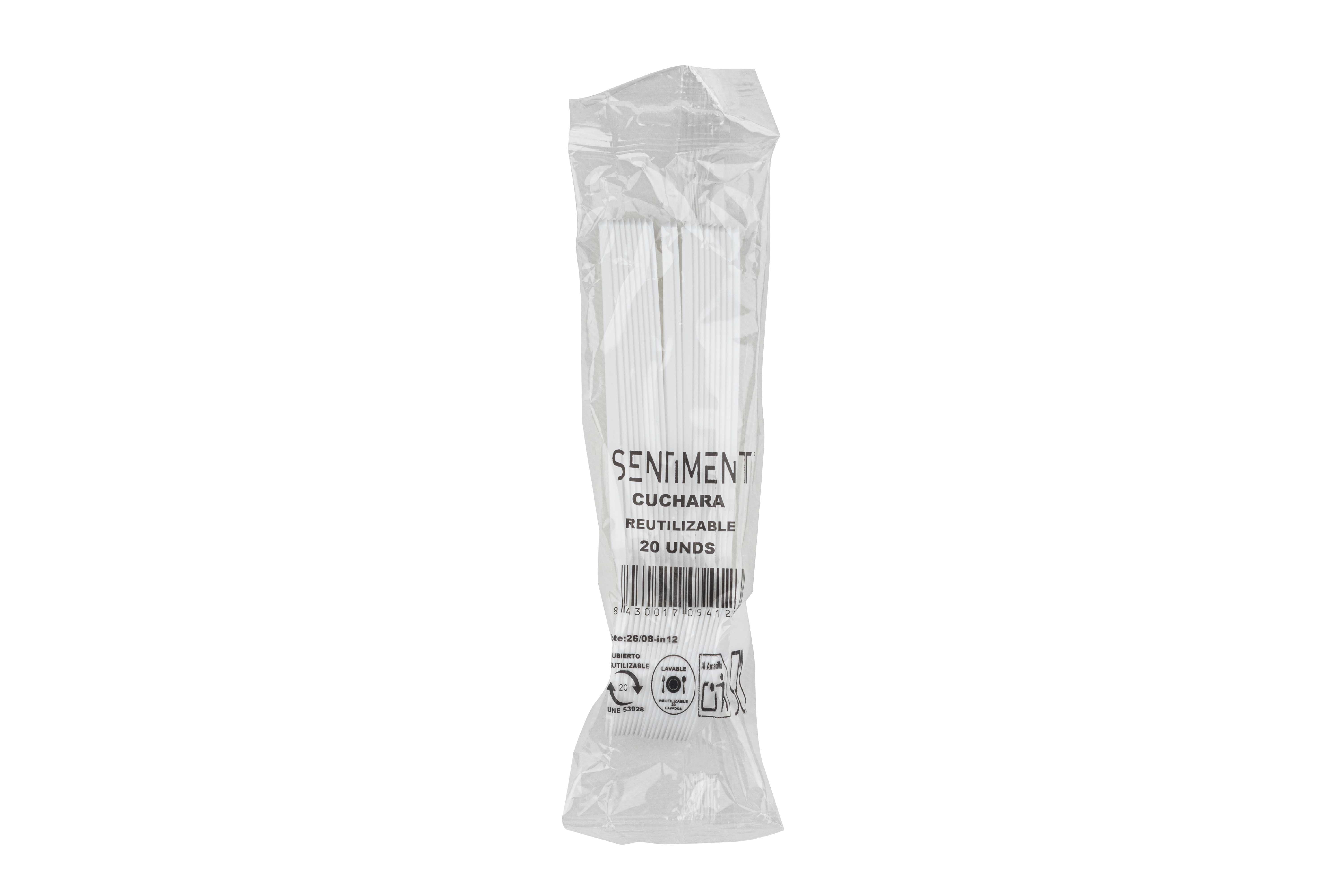 Cuchara Reutilizable PS, 20uds x 25pq