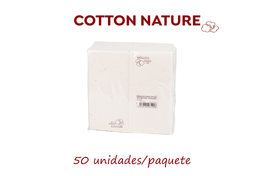 Servilletas Cotton Nature 40x40cm 1/8, 400uds