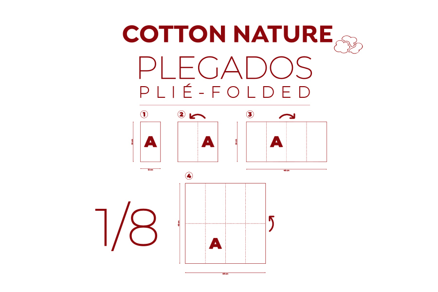 Servilletas Cotton Nature 48x48cm 1/8, 360uds