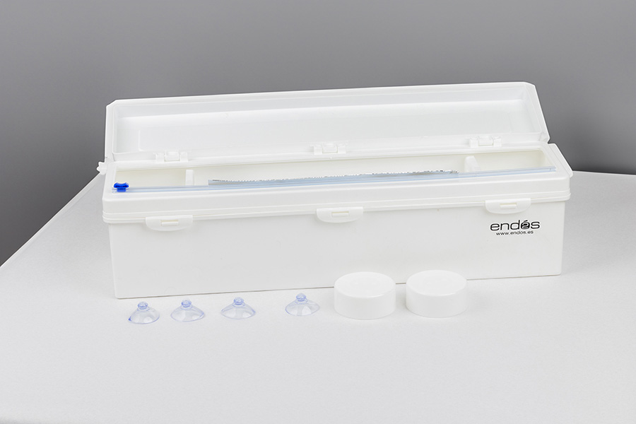 Dispensador Film y Aluminio con Tapa 50cm Polipropileno Blanco