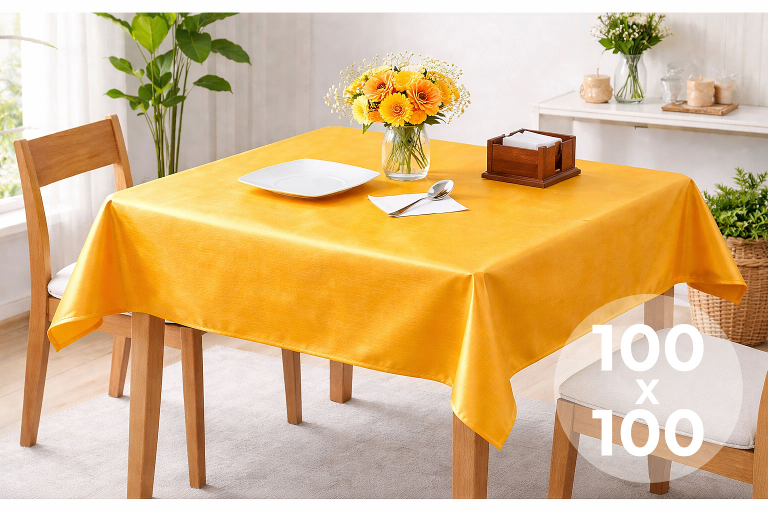 Mantel Extratela Alba Plus 100x100cm Amarillo (Confeccionado a 96x96cm)