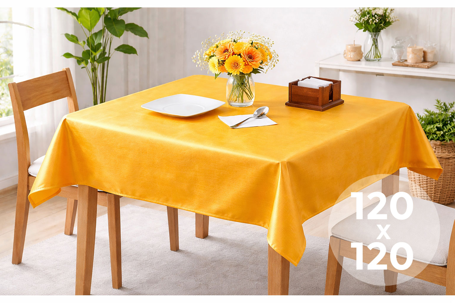Mantel Extratela Alba Plus 120x120cm Amarillo (Confeccionado a 116x116cm)