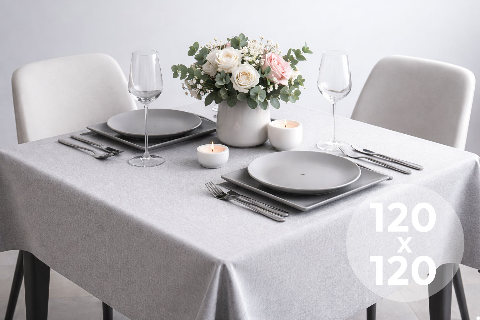 Mantel Extratela Alba Plus 120x120cm Gris (Confeccionado a 116x116cm)