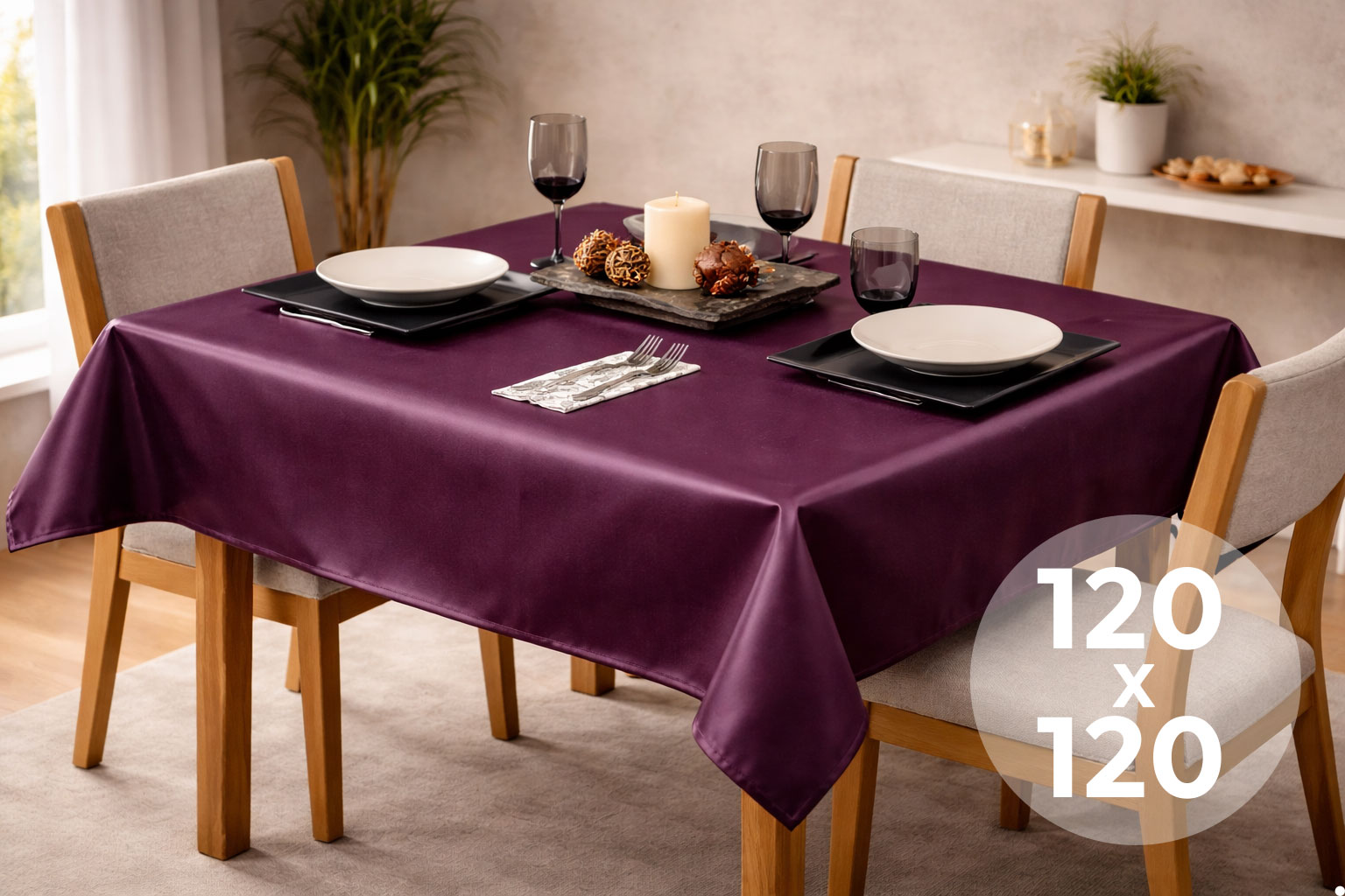 Mantel Extratela Alba Plus 120x120cm Morado (Confeccionado a 116x116cm)