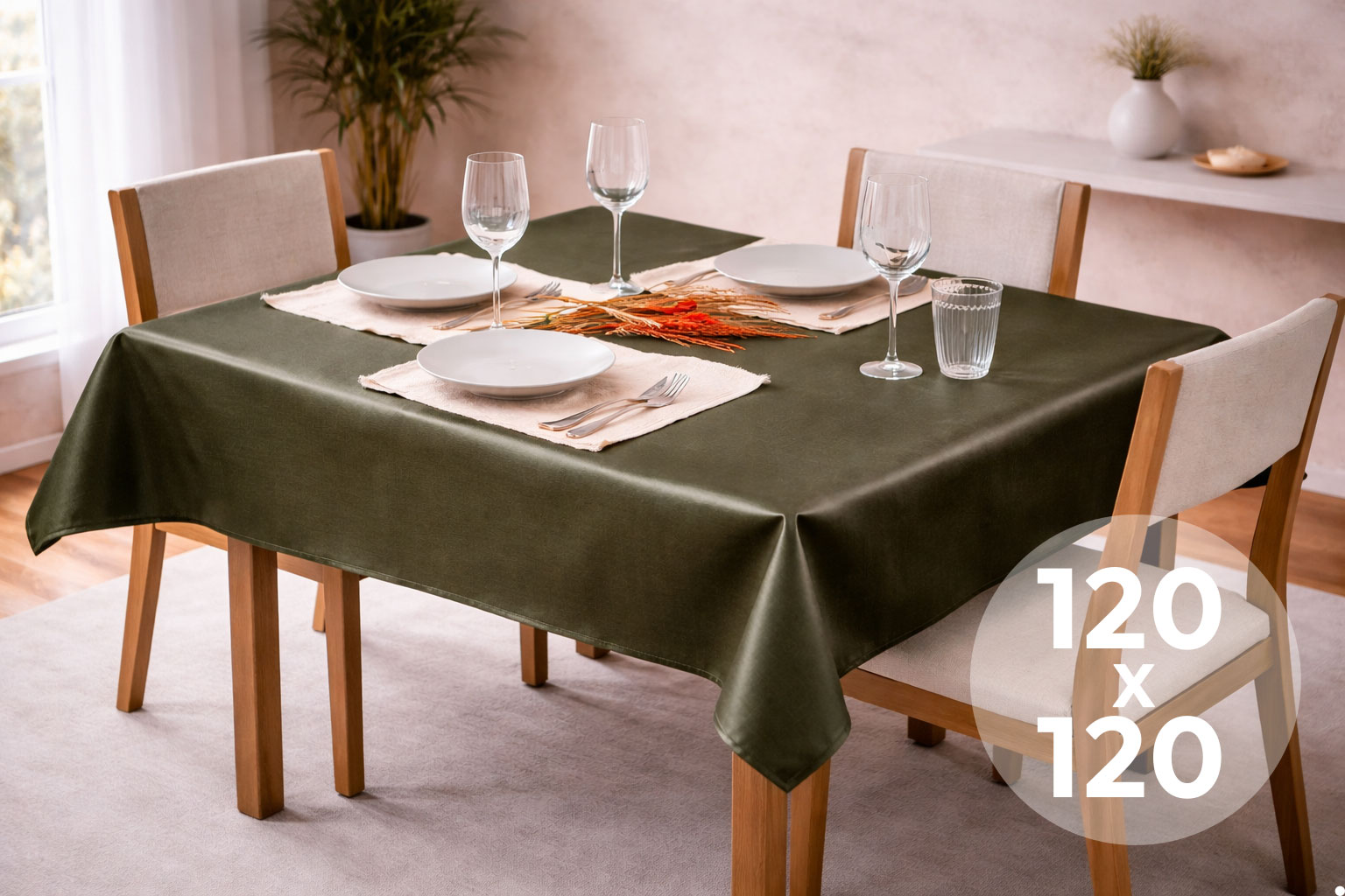 Mantel Extratela Alba Plus 120x120cm Verde (Confeccionado a 116x116cm)