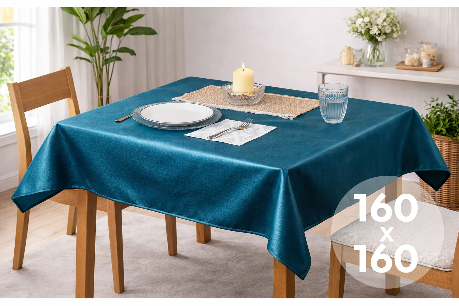 Mantel Extratela Alba Plus 160x160cm Azul (Confeccionado a 156x156cm)
