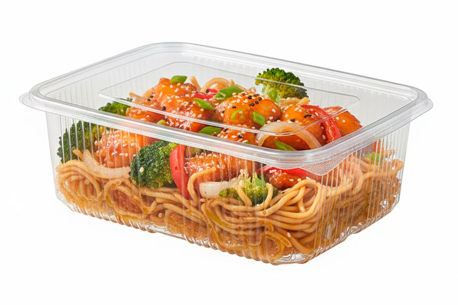 Envase Tapa Bisagra -RPET- 1.750cc, 100uds x 2pq