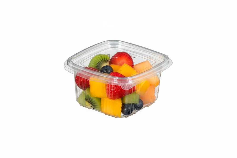 Envase Tapa Bisagra -RPET- 375cc, 100uds x 6pq