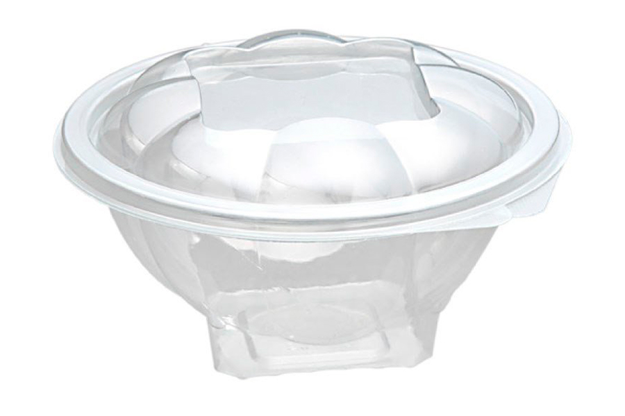 Envase Tapa Bisagra Ensaladera -PET- 375cc (-15ºC a +55ºC,) 100uds
