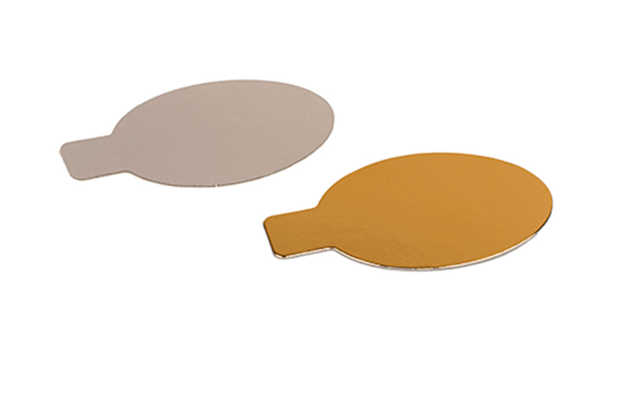 ; Formato Ovalado con Pestaña 10x6cm Oro, 100uds