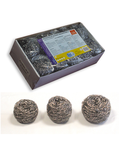 Estropajo Acero Inoxidable 40gr, 15uds x 10pq