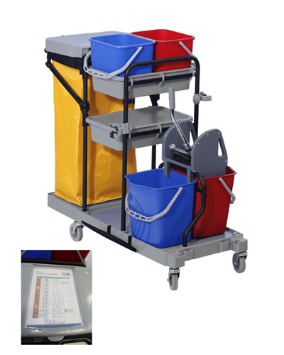 Carro Tommy Completo (2x18L + 2 Cubetas 12L + Saco)