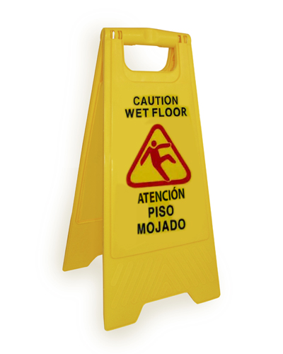 Señal Suelo Mojado Castellano/Inglés, 10uds